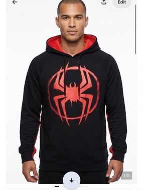 Spiderman Black and Red Sweatshirt hoodie with Bold Spider Design